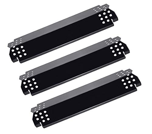 Rejekar 14.6 inches Heat Plates for Home Depot Nexgrill 4 Burner 720-0830H, 5 Burner 720-0888, 720-0888N, 6 Burner 720-0896B, 720-0898 Gas Grill, Porcelain Steel Burner Cover, 3 Pack