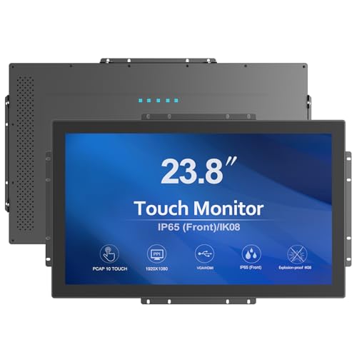 Image of 23.8 Inch 10 Points PCAP Open Frame Touch Screen LCD Display Monitors 1920x1080 Black with 1000 Nits Brightness