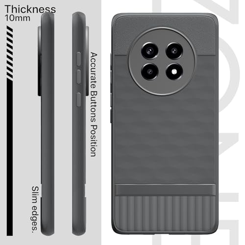 Image of Outlouders Bumper Case for Realme 13 Pro / 13 Pro Plus 5G | Full Camera Protection | TPU Soft Flexible Shockproof Back Cover (Grey)