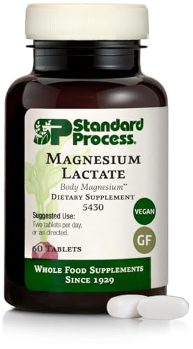 Standard Process Magnesium Lactate - Energy Support Supplement - Aids Healthy Bones & Muscle Relaxation - Helps Maintain Heart Health - Vegan & Gluten-Free - 60 Tablets (30 Servings)