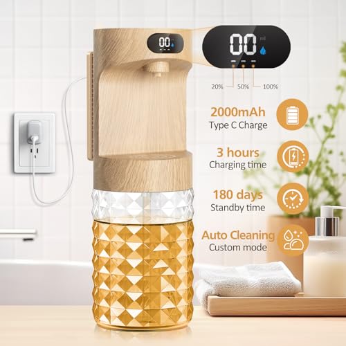 Image of Automatic Mouthwash Dispenser for Bathroom,20.29 oz Mouth Wash Dispensers Bathroom Accessories Set with Magnetic Cups,4 Modes Wall Mounted Touchless Electric Mouthwash Dispensers for Home Family