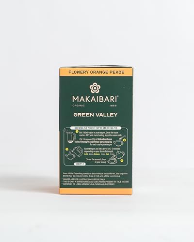 Image of Makaibari Apoorva Green Valley Flowery Orange Pekoe Organic Darjeeling Whole Long Leaf Black Tea | 100% Pure & Natural Darjeeling Tea | Anti-Oxidants, Immunity Booster | 250g