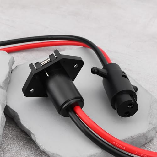 VGOL 1 Paar 12 V 2-Pin 8AWG Marine Trolling Motor Power Plug & Socket Set Kompatibel mit Minn Kota
