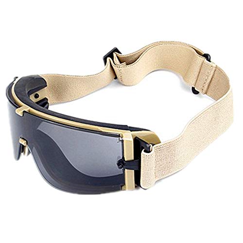 DPLUS Motorcycle Goggles, Ski Goggles, Safety Goggles, Dirt Bike ATV Goggles Protective Combat Tactical Military Goggles(Yellow)