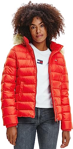Tommy Jeans Damen Daunenjacke Basic Winter, Rot (Deep Crimson), M
