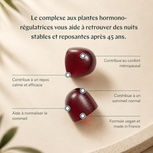 Gummies Menopause Bouffees De Chaleur Sueurs Nocturnes Et Sommeil Ingrédients Cliniquement Prouvés Pour Soulager Les Symptômes De La Ménopause Naturel Vegan Sans Gluten Fabriqué En France – vue 3