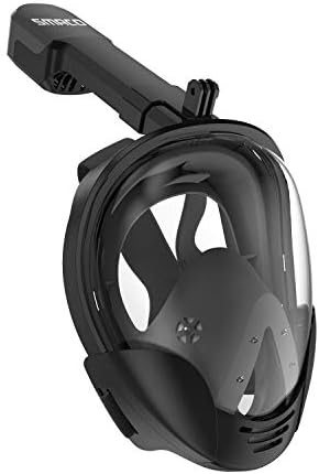 SMACO Full Face Snorkel Mask with UV Protection Anti-Fog Anti-Leak Snorkeling Mask with Detachable Camera Mount 180…