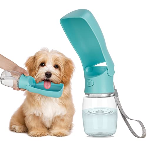 Hunde Wasserflasche,Faltbarer Haustier Trinkflasche für Hunde Tragbare Haustier Wasserflasche Auslaufsicher Trinkflasche Für Hund Katze Outdoor Walking Reisen 350ML (Blau) Cover