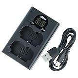 vhbw Dual Micro-USB + USB-C Ladegerät kompatibel mit Fuji Fujifilm X-T5, X-T4, X-S20 Kamera - Ladeschale + Micro-USB Kabel Ladeanzeige