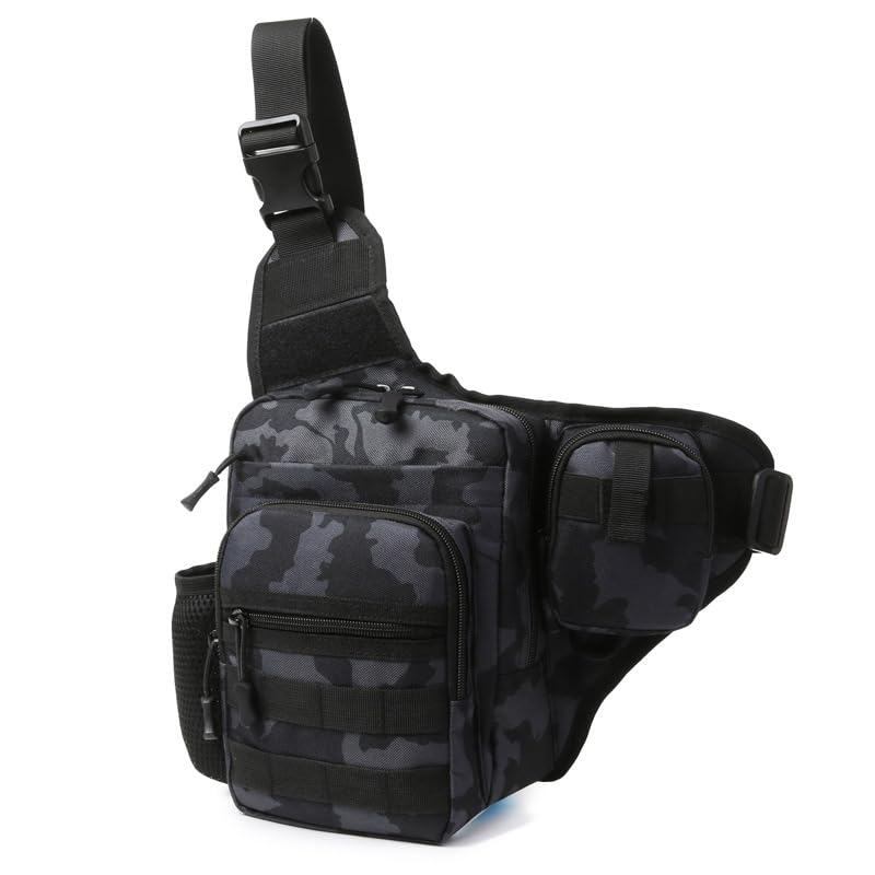 Sac banane tactique de randonnée, escalade et pêche avec compartiments multiples