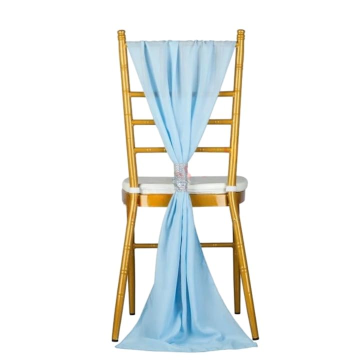 Ceintures de chaise en mousseline de soie x6 à x48 pour banquet 275x30 cm