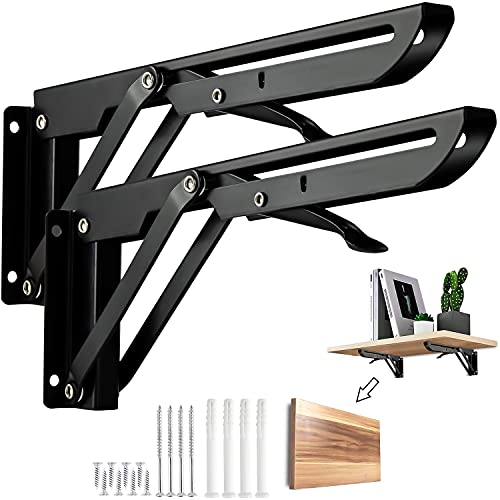 Escuadra Plegable Mesa de Pared,Escuadra Abatible para Mesa, soporte de bricolaje, para mesa de trabajo, banco de ahorro de...
