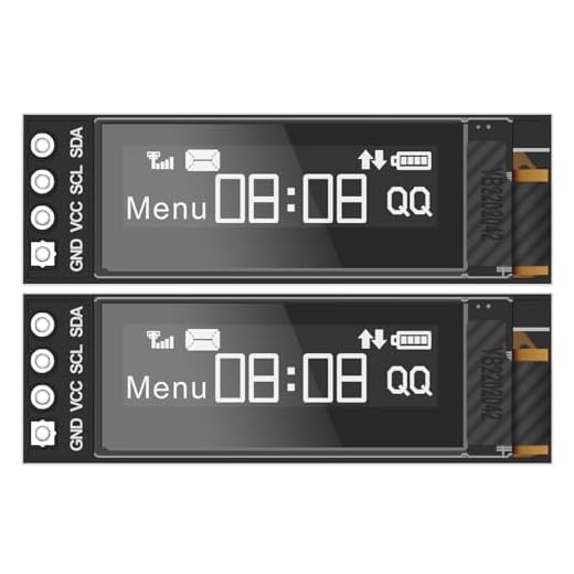 YELUFT 2 Stück 0,91 Zoll I2C OLED Display Modul 128 x 32 Pixel IIC Arduino Display für Arduino/Raspberry Pi/ESP32