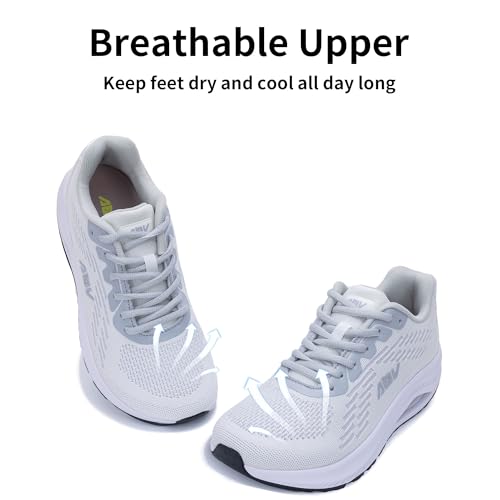 Image of AOV Wide Toe Box Shoes Women Arch Support Walking Shoes Plantar Fasciitis Orthotic Tennis Sneakers