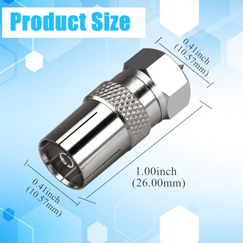TUOLNK TV Aerial Connector F Male to TV Female Aerial Socket Coax Adapter for Satellite Cables 9.5TV Female to F Type Connector 4Pcs - Image 4