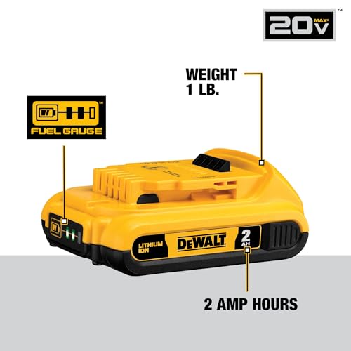 Image of DEWALT 20V MAX Lithium Ion Battery, 2 Ah and 4 Ah, 4-Pack, Fuel Gauge LED Charge Indicators (DCB324-4)