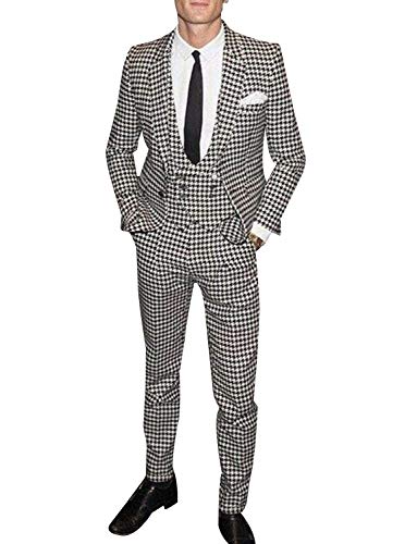 Costume Homme Pied-de-Poule Anti-Plis pour Mariage sans Stress