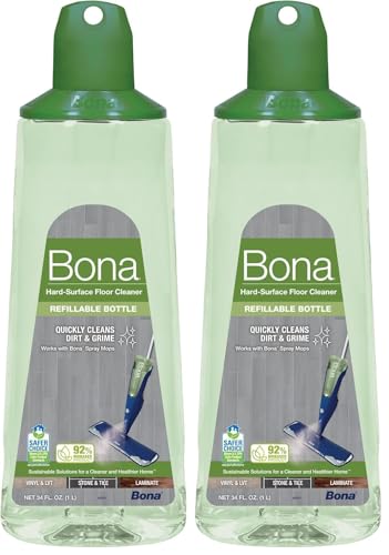 Image of Bona Multi-Surface Hard Floor Cleaner Spray Mop Cartridge-34 fl oz - Unscented-Refillable - Residue-Free Floor Cleaning Solution Spray Mops - Stone, Tile, Laminate, & Vinyl Floors (Pack of 2)