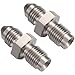 Podavelle 3AN Male to 3/8-24 Male Inverted Flare Stainless Steel Brake Adapter Fitting Connector 2PCS