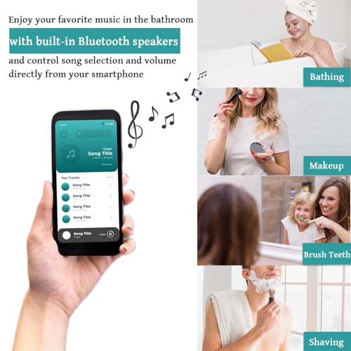 Miroir de salle de bain ovale Bluetooth LED tactile mural