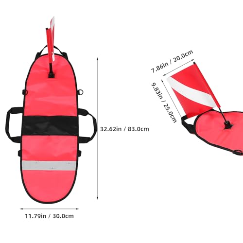 Bouée de plongée gonflable rouge avec pavillon bouée traction natation eau libre - 2