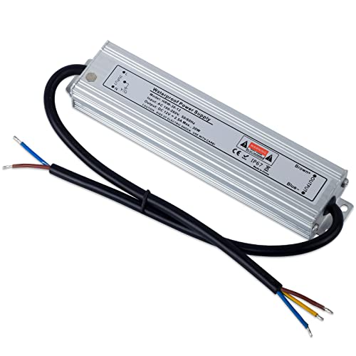 YAYZA! 12V LED Power Supply Driver, 30W Waterproof IP67 Transformer, 120V 130V AC to 12V DC Converter, Constant Voltage LED Switching Adapter, for Indoor and Outdoor Light String