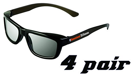 2D Glasses 4 Pack - Turns 3D Movies Back Into 2D - Edimensional 4 Pairs For Passive 3D Televisions And For Use In Reald 3D Theaters #TOP1