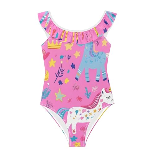 Bañador suave de niña SyXIOP con unicornios y dibujos animados