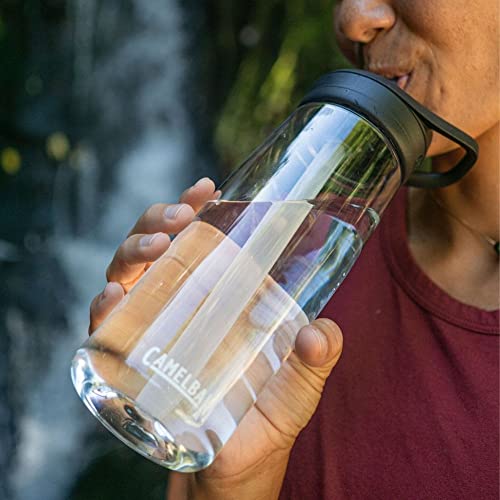 Image of CamelBak Eddy+ Water Bottle with Bite Valve Straw, Leak‑Resistant Easy‑Sip Design for Everyday Hydration, 32oz, Clear