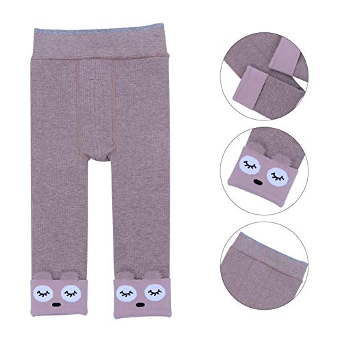 Amosfun Calças de Leggings Quentes Forradas de Lã de Inverno Infantil Bebê Criança de Algodão Grosso