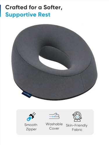 Image of FOVERA Face Down Pillow for Massage Table & Bed, Prone Face Pillow for Stomach Sleeping, Cushion for Post Eye Surgery Recovery, Soft & Comfortable, Removable Washable Cover