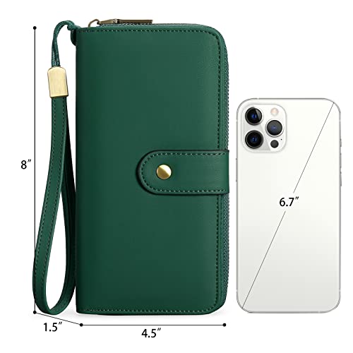 Image of GAEKEAO RFID Leather Wristlet Wallet for Women with Grip Strap