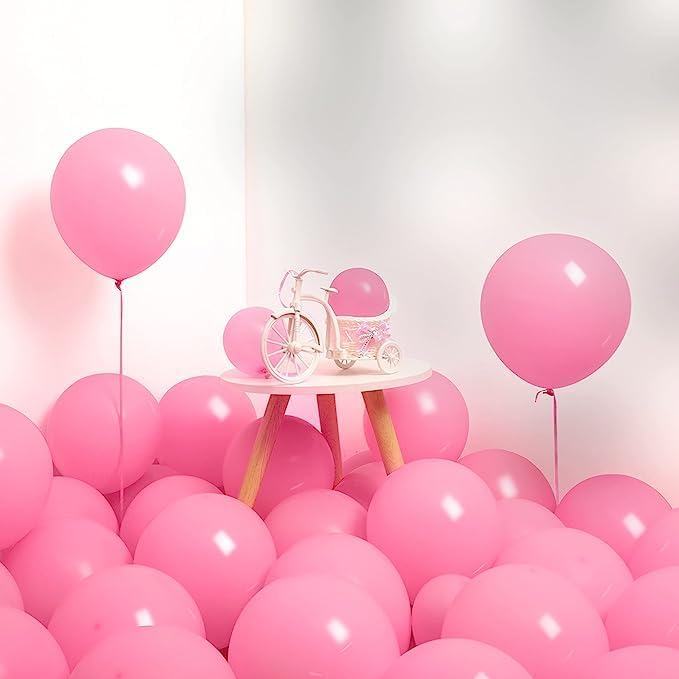 Miniatura 4 de MOMOHOO Globos de color rosa bebé de diferentes tamaños, 154 globos de fiesta de cumpleaños de 5101218 pulgadas, kit de guirnalda de globos de látex