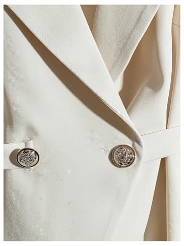 GORGLITTER Women's Sleeveless Belted Trench Coat Dressy Office Blazer Vest Jacket Lapel Neck Trendy Suit Waistcoat4