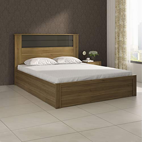 Image of Home Centre | Quadro Cosco King Size Bed with Hydraulic Storage | Engineered Wood | Brown | 1 Year Warranty