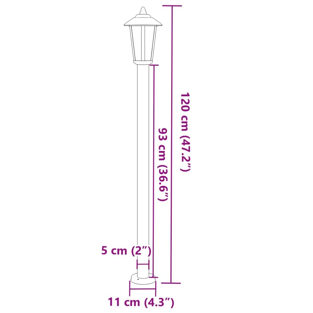 Lampada da Terra per Esterni Argento 120 cm in Acciaio Inox,Lampade da Terra,Lampada da Terra Moderna,Lampade da Terra per Soggiorno-4006383