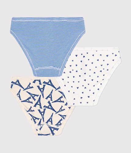 Petit Bateau Girls' Panties 3 Pack Multicoloured brief set for girls with Eiffel Tower Colour Sizes 2-122