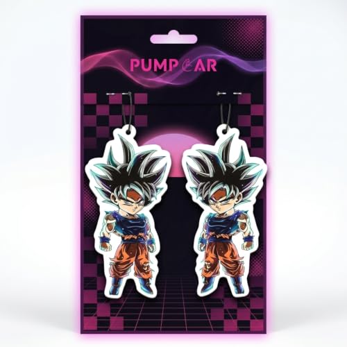 Image of PumpCar 2 pieces Chubby Goku Ultra Instinct double-sided hanging Japanese anime cherry-scented Dragon Ball car air freshener Cool anime hanging for rearview mirror Car Interior Accessories Gifts
