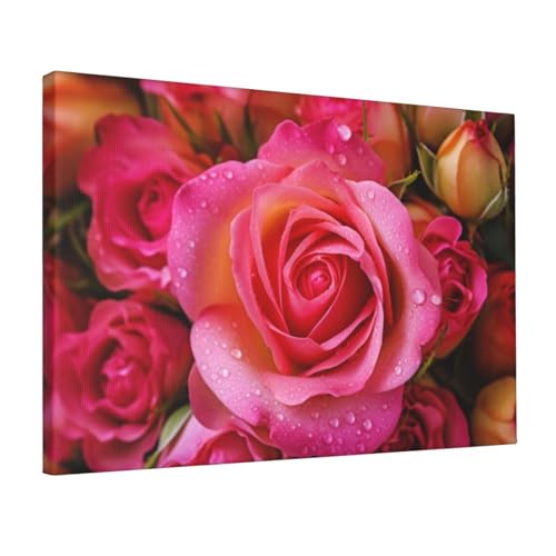 Toile murale rose YoupO pour égayer un salon sombre facilement