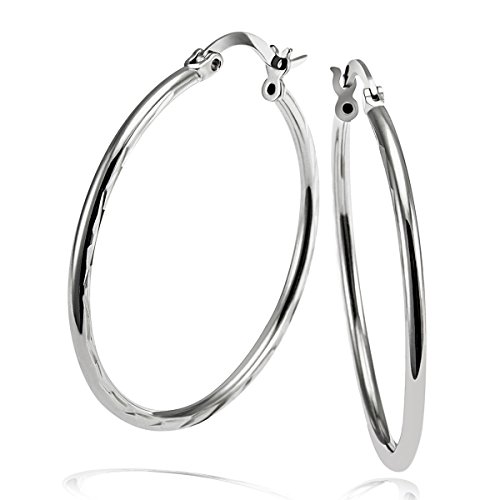 Preisvergleich Produktbild Goldmaid Damen-Creole 3 cm 925 Sterlingsilber Muster seitlich Klappverschluss
