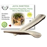 ARTISAN GIFT CO Asta de Ciervo para Perro, Masticables de Cuernos Naturales Partidos, para Cachorros y Mordida Suave, Peso min. Pack 56gr.