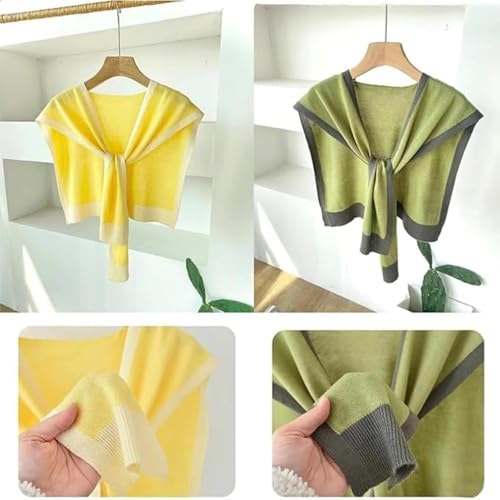 Women's Colorblock Shawl, Conditioned Comfort Everyday Style, For Air Conditioned Rooms, Ultra Soft Knitted Wrap3