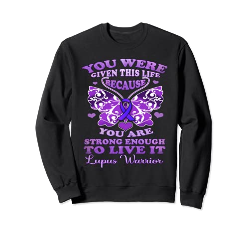 Lupus Awareness Butterfly Shirt Because You Are Strong Women Sudadera
