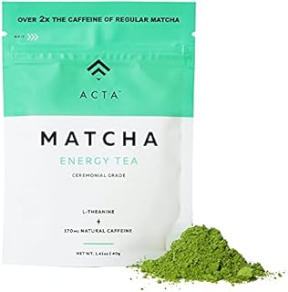 ACTA Matcha Energy Tea 40g, High Caffeine (170mg) Blend for Increased Focus & Clarity, Perfect Coffee Alternative Made with Ceremonial Grade Matcha Green Tea Powder from Japan