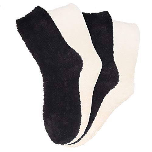 Image of BambooMN Women's Super Soft and Cozy Feather Light Fuzzy Socks - Multiple Color Options - Two Sizes - Value Packs