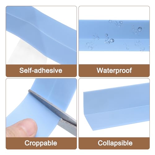 Image of uxcell 4 Rolls Pink Caulk Sealant Strip Waterproof Self Adhesive 0.87 inch x 10.5Ft Toilet Caulk Tape, Bathtub Caulk Sealing Strip for Kitchen Countertop, Sink, and Floor Edge Protector