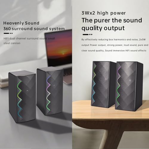 Audio PC alimenté par USB avec LED colorée pour jeux vidéo