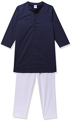 Image of Amazon Brand - Jam & Honey Regular Boys Kurta Sets PJ-SLUB Navy 6-7 Years