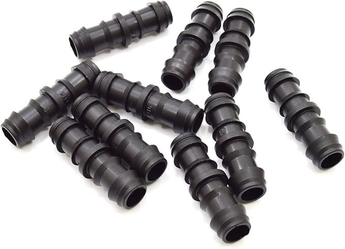 Suinga Pack 100 ENLACE RIEGO POR GOTEO 20MM. Manguito unión para tubo de goteo diámetro 20 mm, negro