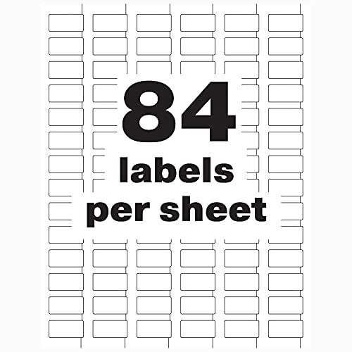 Image of Avery White Asset Tag Labels, 1 /2 inch x 1 inch, Destructible Laser Printable Tags, 672 Waterproof Labels (60535)